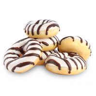 Mini White Donut Dark Stripes